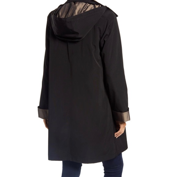 GALLERY Hooded Raincoat with Liner Black - Picture 2 of 12